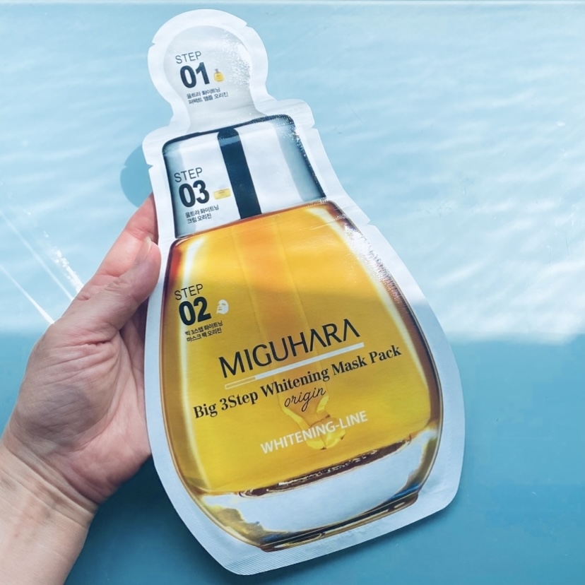 MIGUHARA 
3ステップ 美.白マスクパックオリジン Whitening シートマスクの良い点・メリットに関するトラネコさんの口コミ画像1