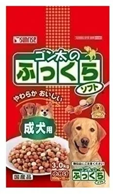 犬ドライフード 0835 サンライズ ゴン太のふっくらソフト 11歳以上用 チキン＆ビーフ 9種の緑黄色野菜入り 2.4kg×4袋セット（9.6kg） : ゴン太のふっくらソフト 7歳以上用 2.7kg 総合栄養食