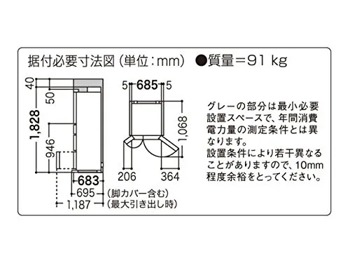 Panasonic(パナソニック) トップユニット冷蔵庫 NR-F518TVの悪い
