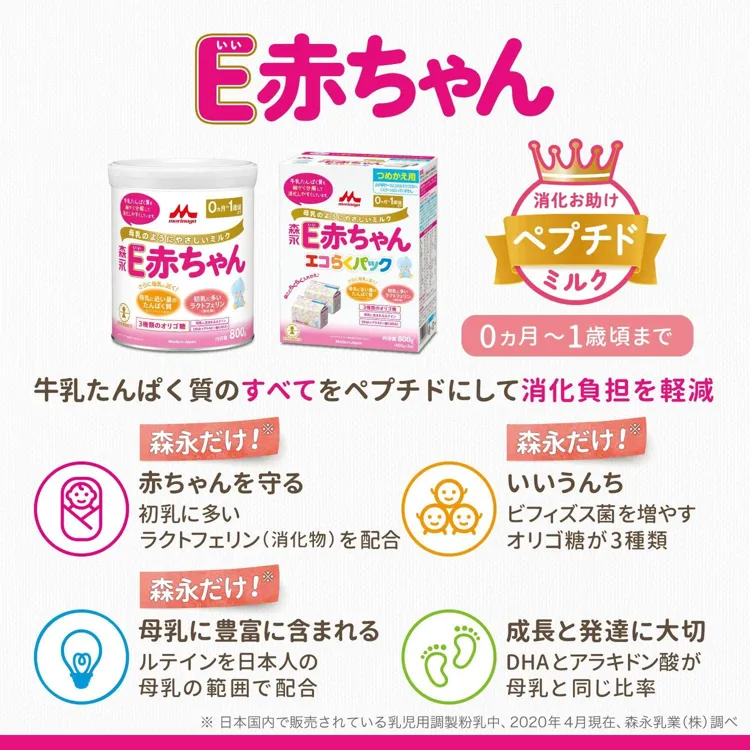 森永乳業(morinaga) E赤ちゃんの悪い口コミ・評判は？実際に使っ